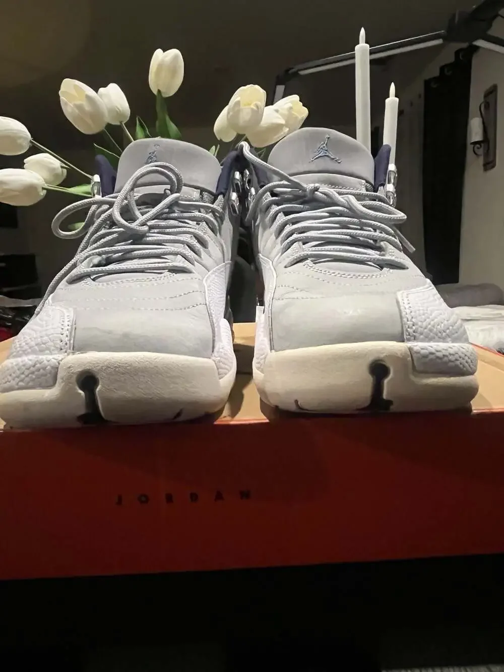 Air Jordan 12 Retro Wolf Grey/University Blue-White-Midnight Navy